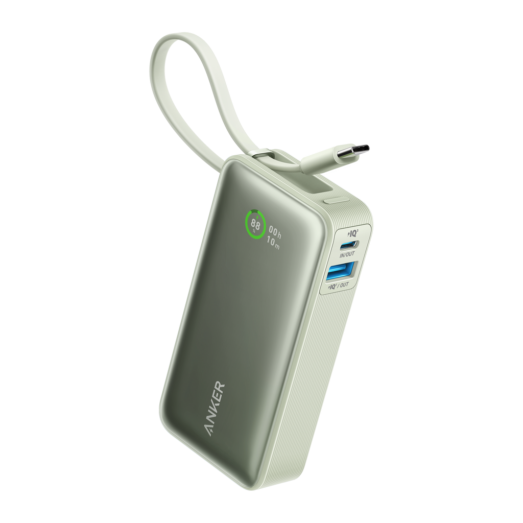 Nano Power Bank (30W, Built-In USB-C Cable)
