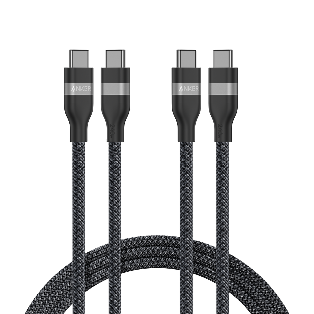 USB-C to USB-C Cable (3 ft / 6 ft, 240W, Upcycled-Braided, 2-Pack)