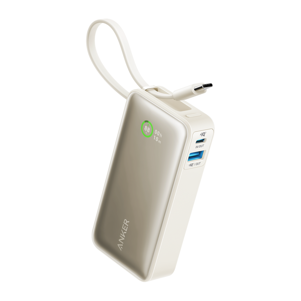 Nano Power Bank (30W, Built-In USB-C Cable)