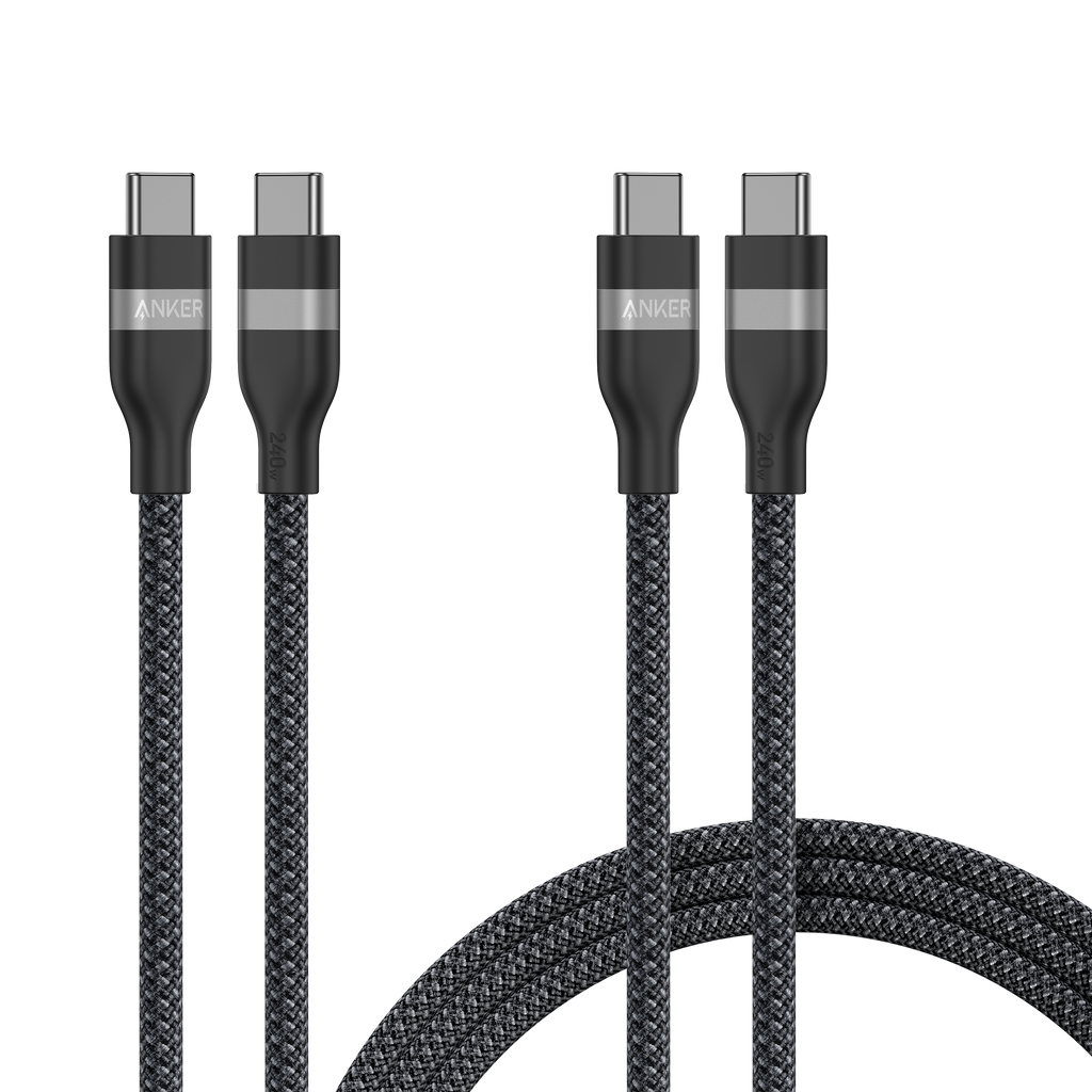 USB-C to USB-C Cable (3 ft / 6 ft, 240W, Upcycled-Braided, 2-Pack)