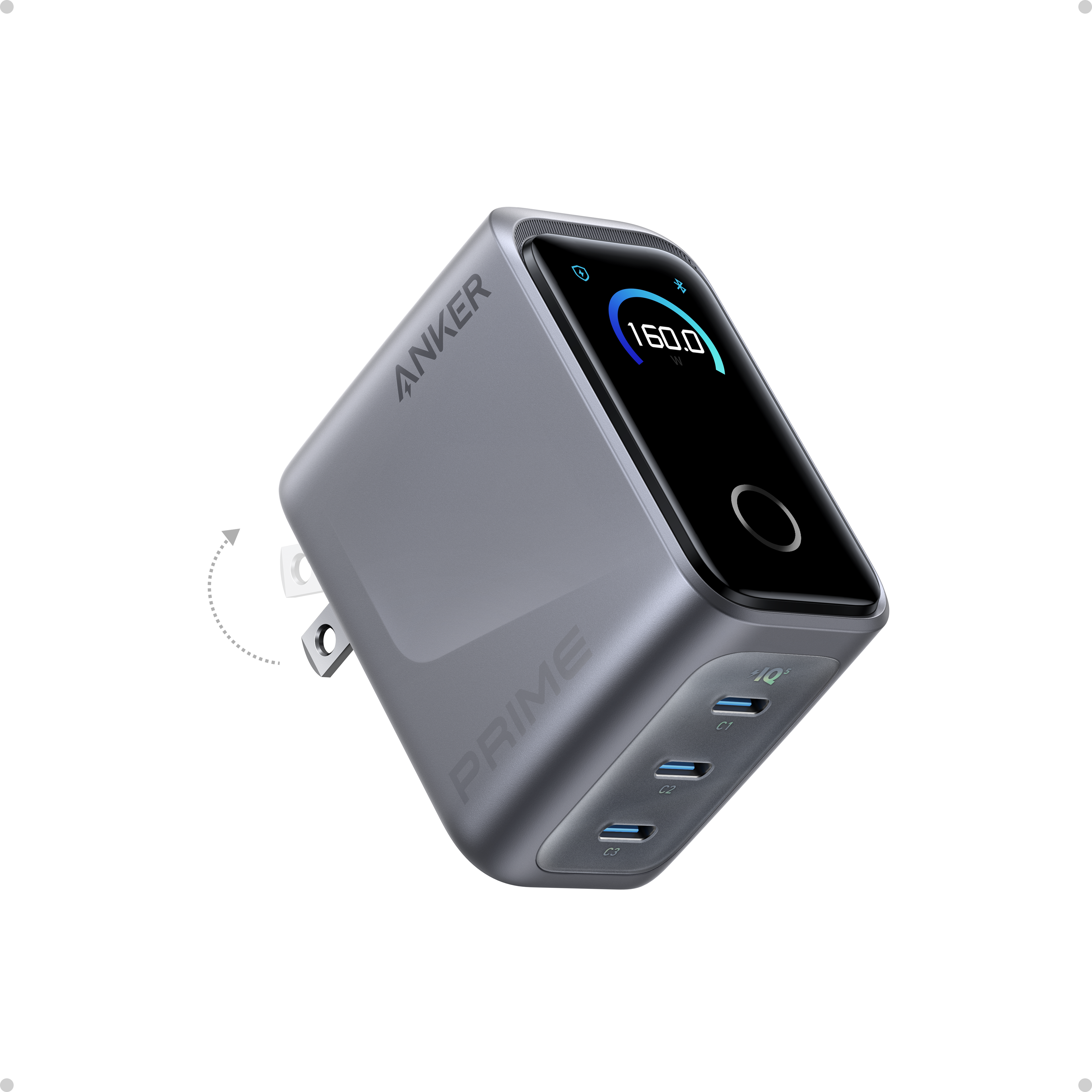 Prime Charger (160W, 3 Ports, Smart Display)